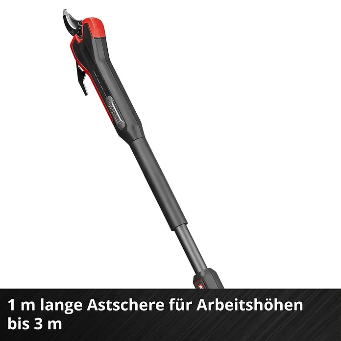 Einhell Professional Power X-Change 18V Akku-Astschere GP-LS 18/35 Li BL - 35 mm - Eine 1 m lange Astschere mit schwarzen und roten Akzenten, für Arbeitshöhen bis 3 Meter.