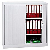 Bisley EuroTambor Armario multiusos metálico (L x An x Al: 45 x 100 x 100 cm, Gris, Puertas correderas, Completamente montado) | BAUHAUS