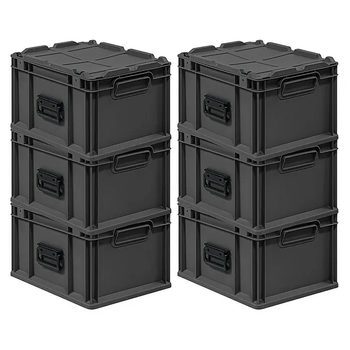 Proregal Euroboxen-Set 6x NextGen Portable - Kunststoff, Schwarz, 6 Stk.