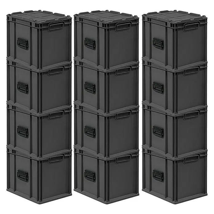 Proregal Euroboxen-Set 12x NextGen Portable - Kunststoff, Schwarz, 12 Stk.