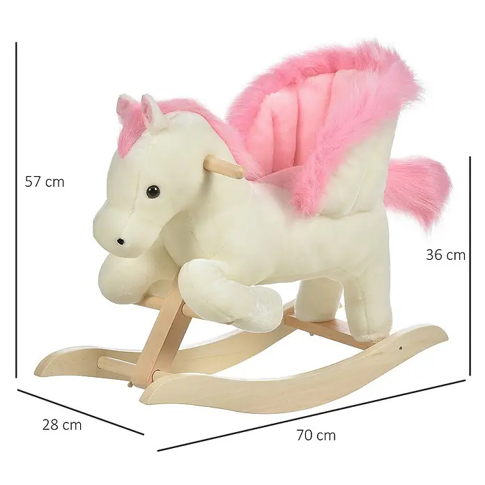 Homcom Holzpferd - L x B x H: 70 x 28 x 57 cm, Altersempfehlung: 1,5 Jahre
