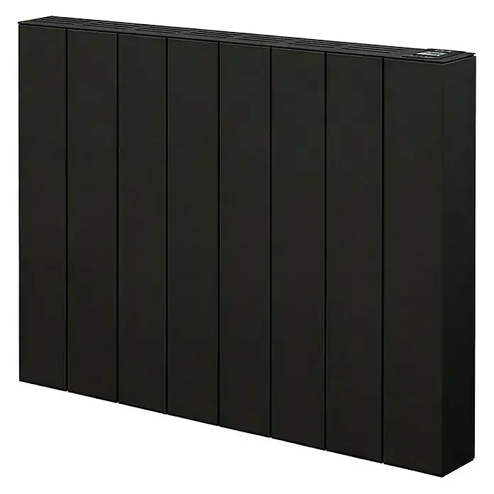 HJM Emisor térmico Elian - 1.500 W, Negro, 10 x 67,2 x 50 cm, Seco - Radiador eléctrico negro segmentado con pantalla superior.