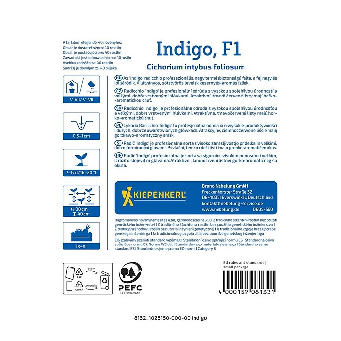 Kiepenkerl Zelenjavna semena Radič Indigo F1  (Cichorium intybus, Čas žetve: September) | 8127 - Feinsämereien in PG Marke | IBYA - Sämereien | IBY - Sämereien | IB - Grünpflanzen/Sämereien | I - Stadtgarten | BAUHAUS