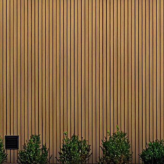 b!design Wandpaneel Outdoor (Teak, WPC, 300 x 17,5 x 2,1 cm)