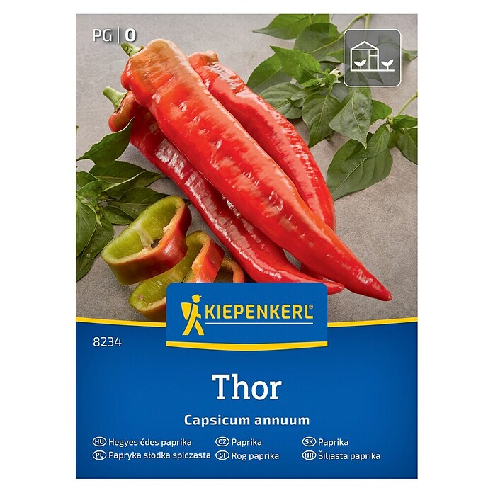 Kiepenkerl Zelenjavna semena Paprika Thor F1  (Capsicum annuum, Čas žetve: Avgust) | 8127 - Feinsämereien in PG Marke | IBYA - Sämereien | IBY - Sämereien | IB - Grünpflanzen/Sämereien | I - Stadtgarten | BAUHAUS