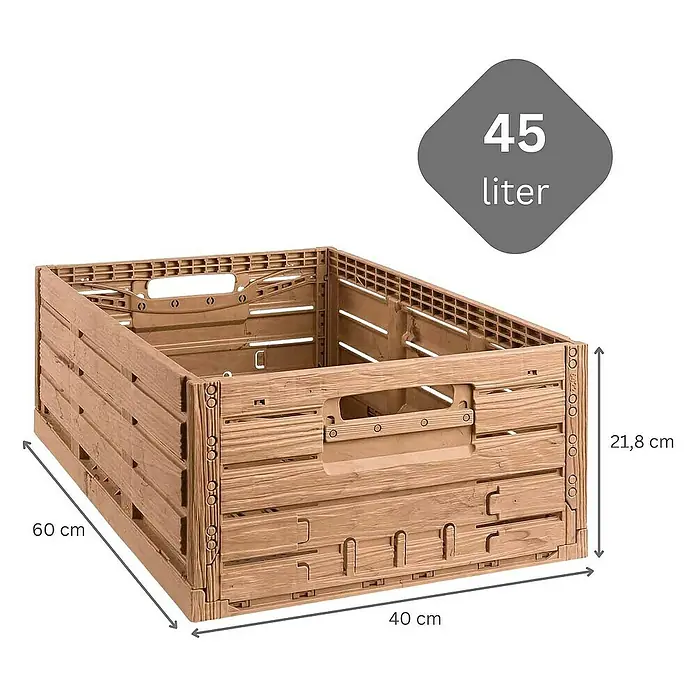 Proregal Klappbox Active Lock Holzdekor - L x B x H: 60 x 40 x 21,8 cm, Braun