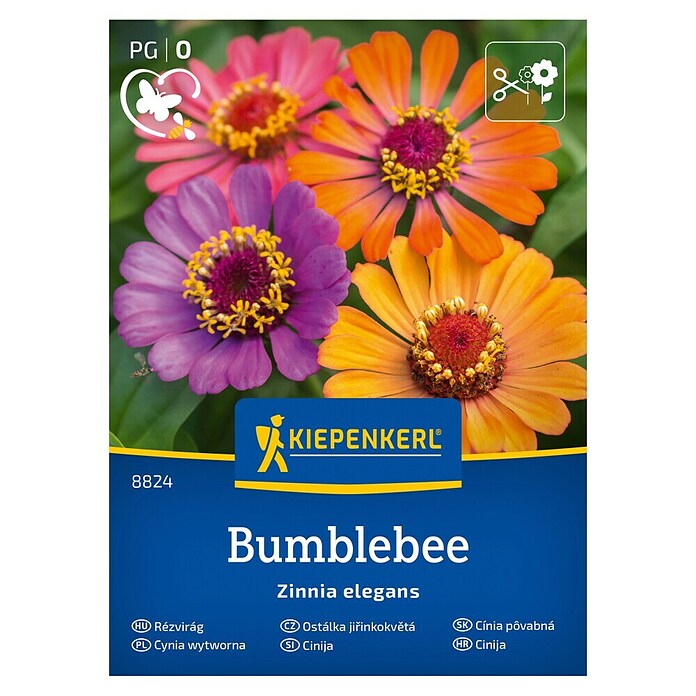 Kiepenkerl Mešana cvetlična semena Cinija Bumblebee  (Zinnia elegans, Večbarvna) | 8127 - Feinsämereien in PG Marke | IBYA - Sämereien | IBY - Sämereien | IB - Grünpflanzen/Sämereien | I - Stadtgarten | BAUHAUS
