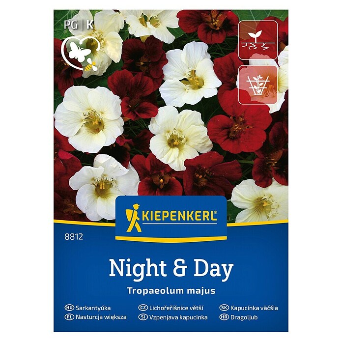 Kiepenkerl Cvetlična semena Velika kapucinka Night & Day  (Tropaeolum majus, Rdeča, bela) | 8127 - Feinsämereien in PG Marke | IBYA - Sämereien | IBY - Sämereien | IB - Grünpflanzen/Sämereien | I - Stadtgarten | BAUHAUS
