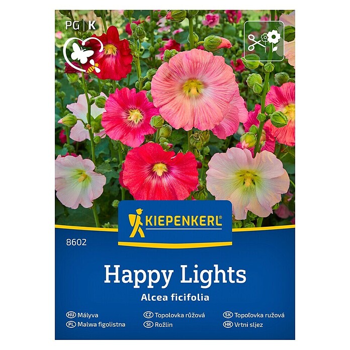 Kiepenkerl Cvetlična semena Rožlin Happy Lights  (Alcea ficifolia, Večbarvna) | 8127 - Feinsämereien in PG Marke | IBYA - Sämereien | IBY - Sämereien | IB - Grünpflanzen/Sämereien | I - Stadtgarten | BAUHAUS
