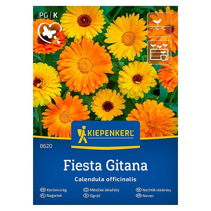 Kiepenkerl Cvetlična semena Ognjič Fiesta Gitana  (Calendula officinalis, Oranžna, rumena) | 8127 - Feinsämereien in PG Marke | IBYA - Sämereien | IBY - Sämereien | IB - Grünpflanzen/Sämereien | I - Stadtgarten | BAUHAUS