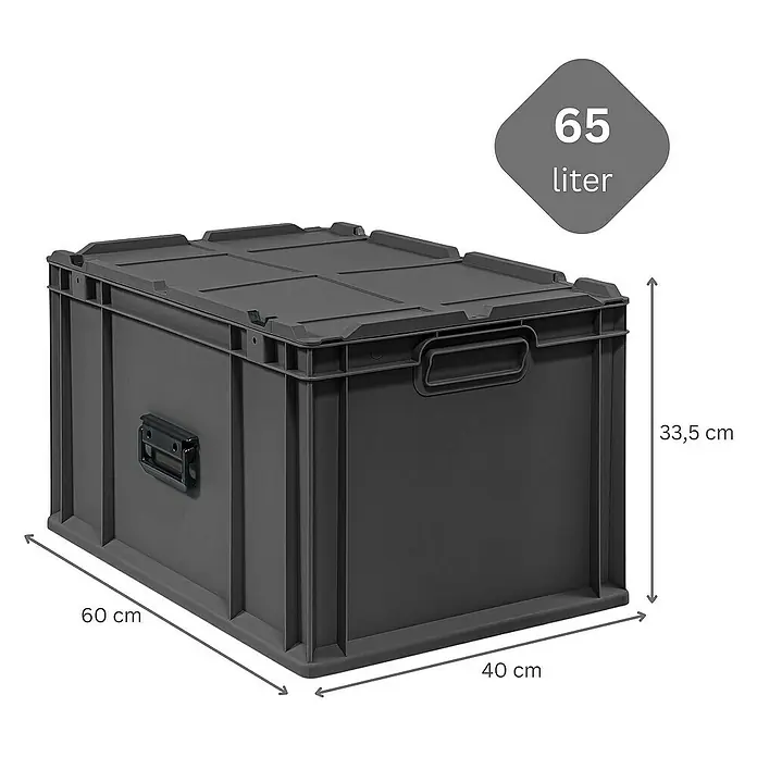 Proregal Euroboxen-Set 4x NextGen Portable - L x B x H: 60 x 40 x 33,5 cm, Kunststoff, Schwarz, 4 Stk.