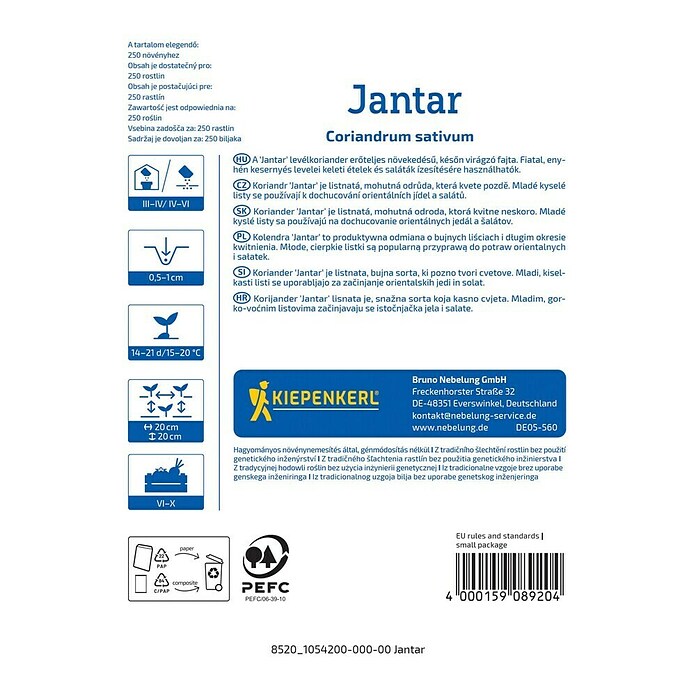 Kiepenkerl Zeliščna semena Koriander Jantar  (Coriandrum sativum, Čas setve: April, Čas žetve: Junij) | 8127 - Feinsämereien in PG Marke | IBYA - Sämereien | IBY - Sämereien | IB - Grünpflanzen/Sämereien | I - Stadtgarten | BAUHAUS