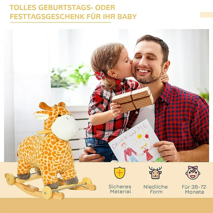 Homcom Holzpferd - L x B x H: 63 x 38 x 63 cm