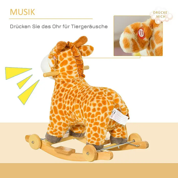 Homcom Holzpferd - L x B x H: 63 x 38 x 63 cm