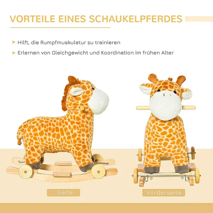 Homcom Holzpferd - L x B x H: 63 x 38 x 63 cm