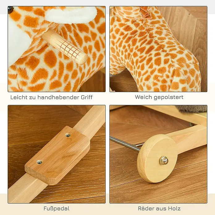 Homcom Holzpferd - L x B x H: 63 x 38 x 63 cm
