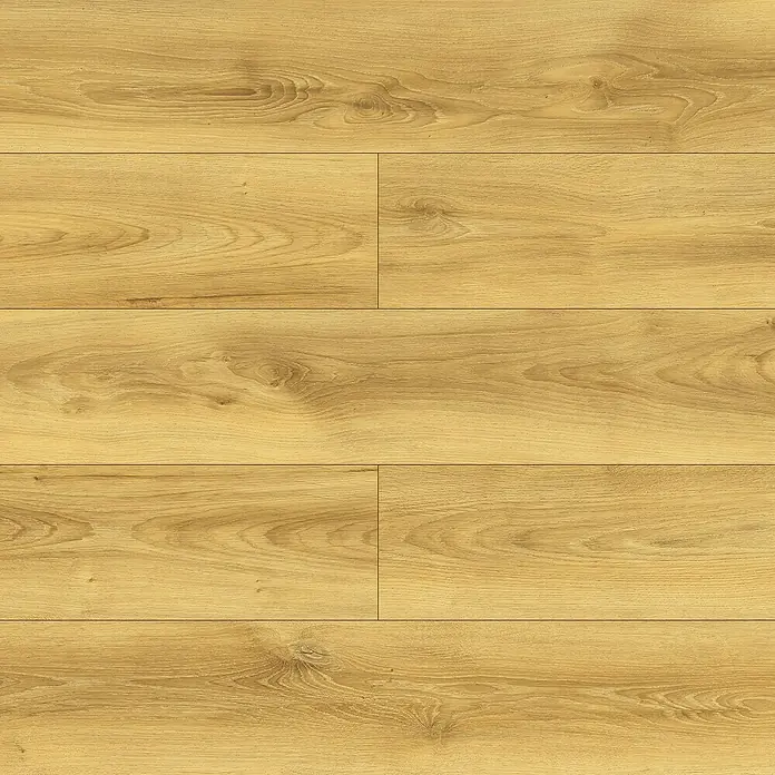 LOGOCLIC Laminado Hidro Roble Milo - 1.380 x 191 x 10 mm, Marrón, AC5 - Tablas de suelo de madera clara con textura de veta natural.