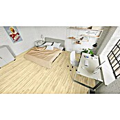 LOGOCLIC Laminado Roble Lumen (1.380 x 193 x 8 mm, Beige, AC5) | BAUHAUS