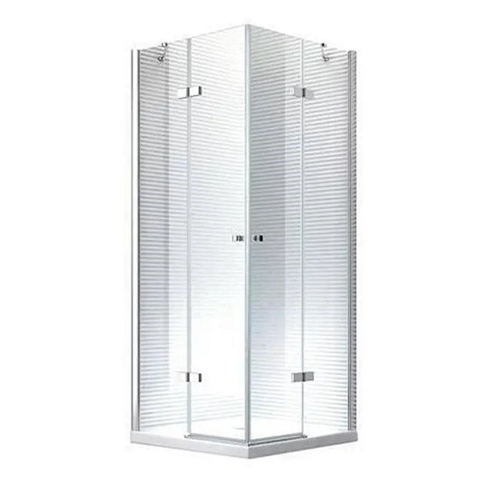 Glaszentrum Hagen Eckdusche 90x90x195 cm DEMETER EckDuschkabine - 90 x 90 x 195 cm, Eloxiert, Transparent, Stärke: 8 mm