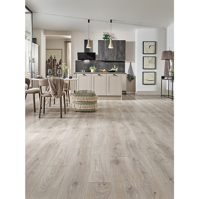 LOGOCLIC Aquaprotect Smart Laminat  (Hrast Skyscraper, Rustikalen videz, 1.288 x 195 x 6 mm) | Laminat | Talne obloge | Izdelki | BAUHAUS