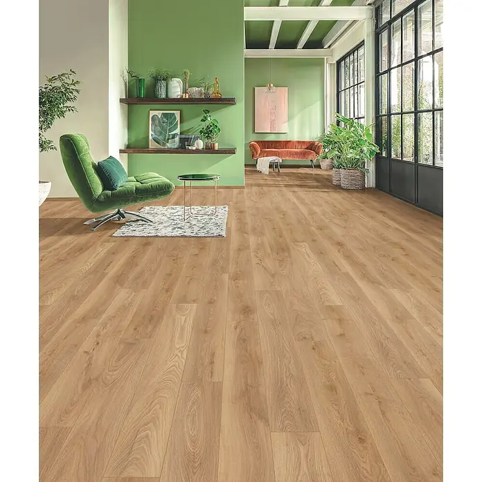 LOGOCLIC Aquaprotect Smart Silent Laminat - Celli Oak, Landhausdiele, 1.288 x 195 x 7 mm - Naturgetreuer Laminatboden in Holzoptik.