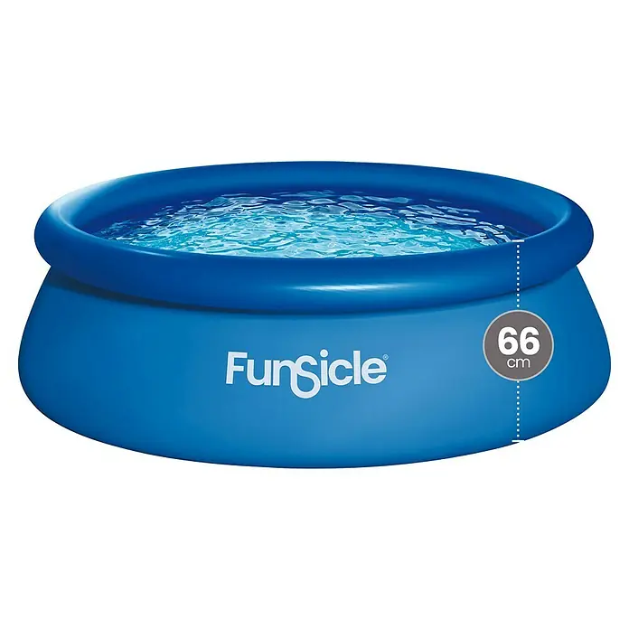 Funsicle Quick-Up-Pool - Ø x H: 244 x 66 cm, Blau, 2.074 l - Blauer aufblasbarer Funsicle Pool mit Wasser, Höhe 66 cm.