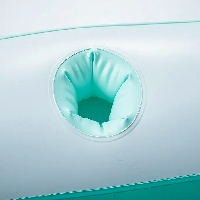 Funsicle Quick-Up-Pool Family Lounge - L x B x H: 223 x 223 x 66 cm, Grün, 681 l - Weiche, flexible, aquafarbene vertiefte Öffnung, möglicherweise für Armlehne oder Becherhalter auf einem aufblasbaren Artikel.