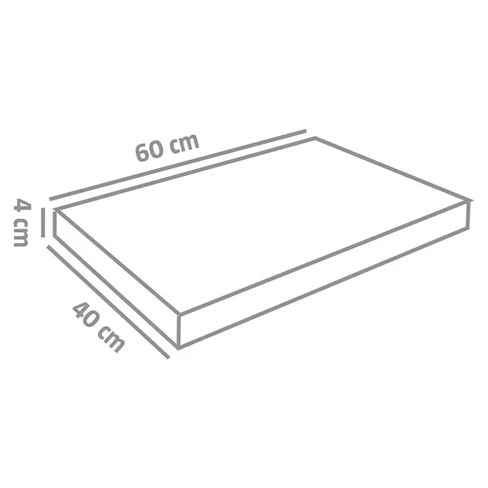 EHL Terrassenplatte Olinda - 60 x 40 x 4 cm, Sandstein, Beton - Weißes rechteckiges Brett, 60 cm lang, 40 cm breit und 4 cm dick.