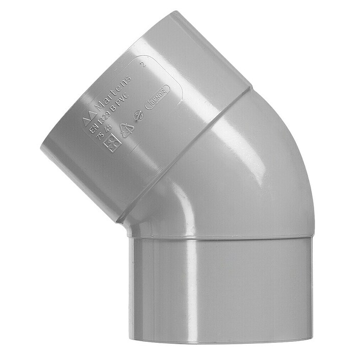 Martens Pvc-bocht 1 x LM 45 (Pvc, 40 mm, 45 °, Grijs) | BAUHAUS
