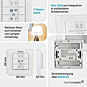 Homematic IP Funk-Wandtaster 6-fach (Batteriebetrieben, Weiß, 22 x 86 x 86 mm)