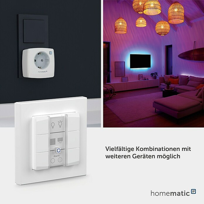Homematic IP Funk-Wandtaster 6-fach, 230 V HmIP-WRC6-230 (Weiß) | BAUHAUS