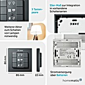 Homematic IP Funk-Wandtaster 6-fach, 230 V HmIP-WRC6-230-A (Anthrazit) | BAUHAUS