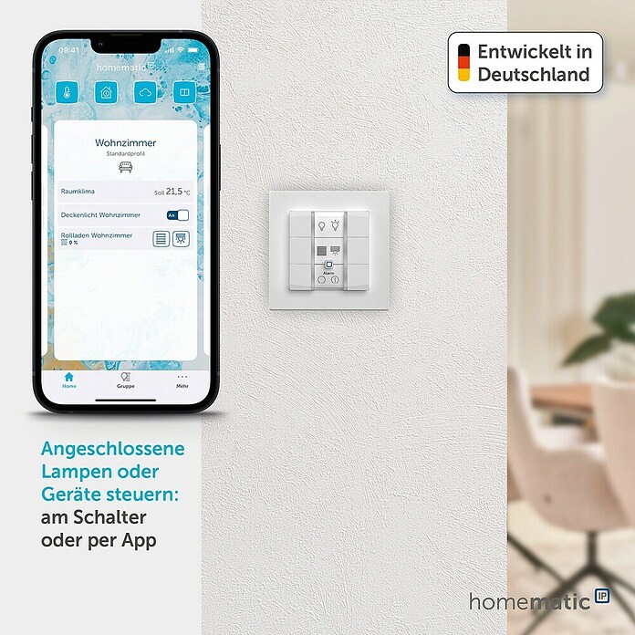 Homematic IP Funk-Wandtaster 6-fach, 230 V HmIP-WRC6-230 (Weiß) | BAUHAUS
