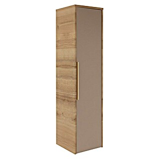 Camargue Silk Midischrank (B x T x H: 30,4 x 32,5 x 121,6 cm, Berg Eiche Holzoptik/Goldbronze, DIN Anschlag: Rechts)