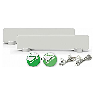 Jollytherm Infrarotheizkörper Anti-Schimmel Set (B x H: 50 x 10 cm, 50 W, Weiß, 2 -tlg.)
