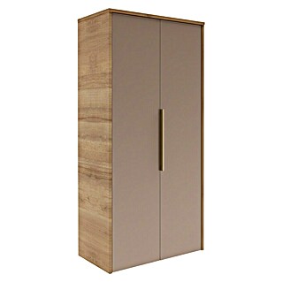 Camargue Silk Midischrank (B x T x H: 60,4 x 32,5 x 121,6 cm, Berg Eiche Holzoptik/Goldbronze)