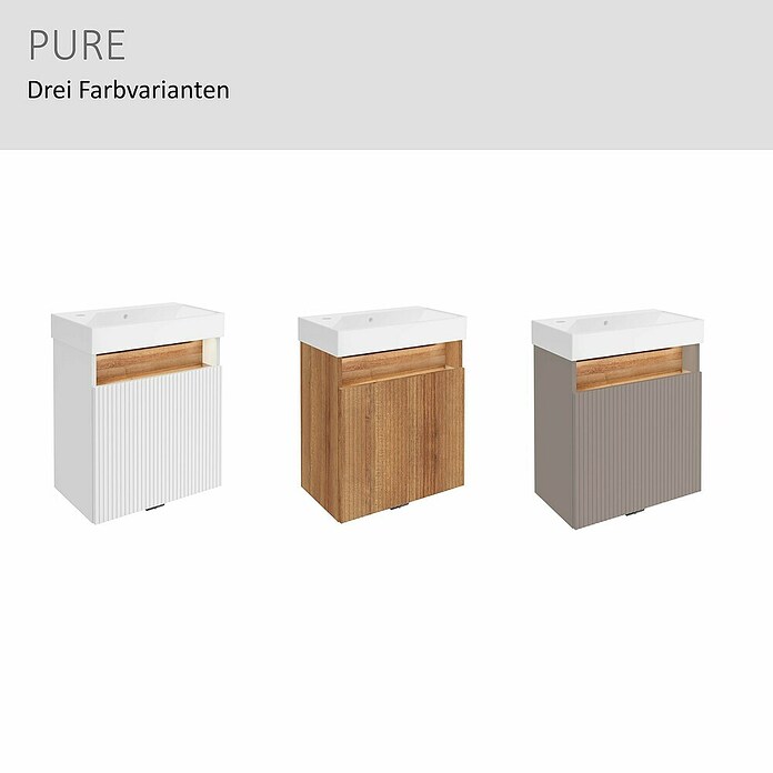 Camargue Pure Badmöbel-Set (Gesamtbreite Badmöbel: 55 cm, Berg Eiche, Matt) | BAUHAUS