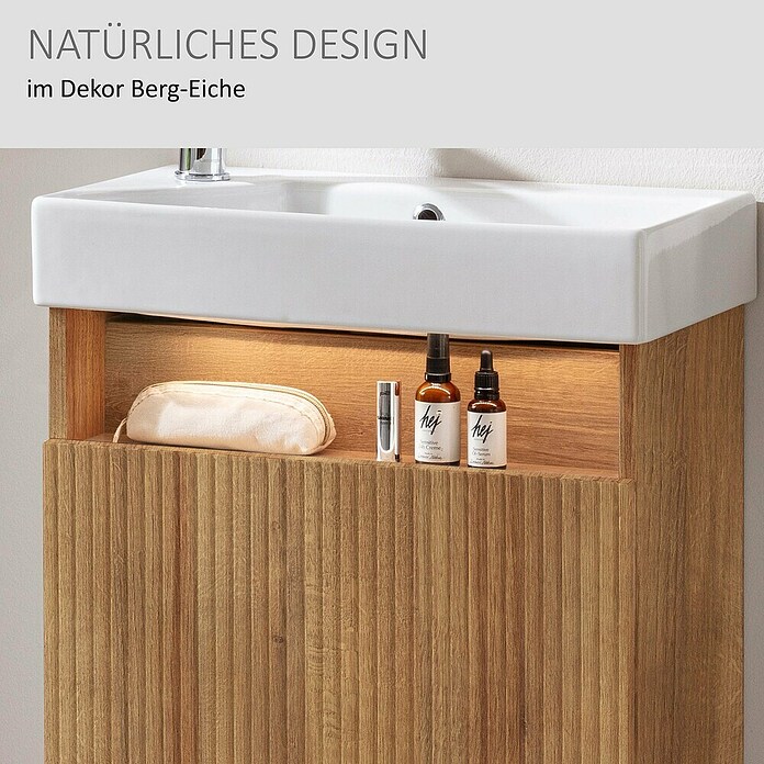Camargue Pure Badmöbel-Set (Gesamtbreite Badmöbel: 55 cm, Berg Eiche, Matt) | BAUHAUS