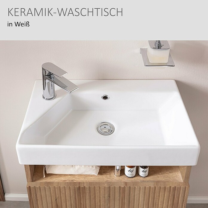 Camargue Pure Badmöbel-Set (Gesamtbreite Badmöbel: 55 cm, Berg Eiche, Matt) | BAUHAUS