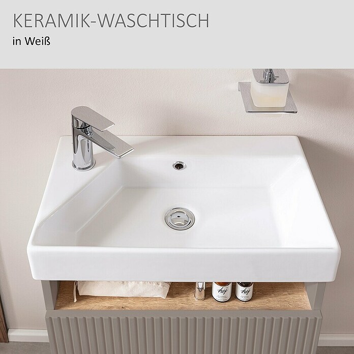 Camargue Pure Badmöbel-Set (Gesamtbreite Badmöbel: 55 cm, Kaschmir, Matt) | BAUHAUS