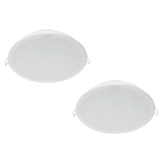 Philips Set de focos LED empotrables Meson - 2 ud., 48 W, Ø x Al: 21,5 x 4,7 cm, Blanco neutro - Dos paneles LED Philips redondos blancos para instalación en techo.