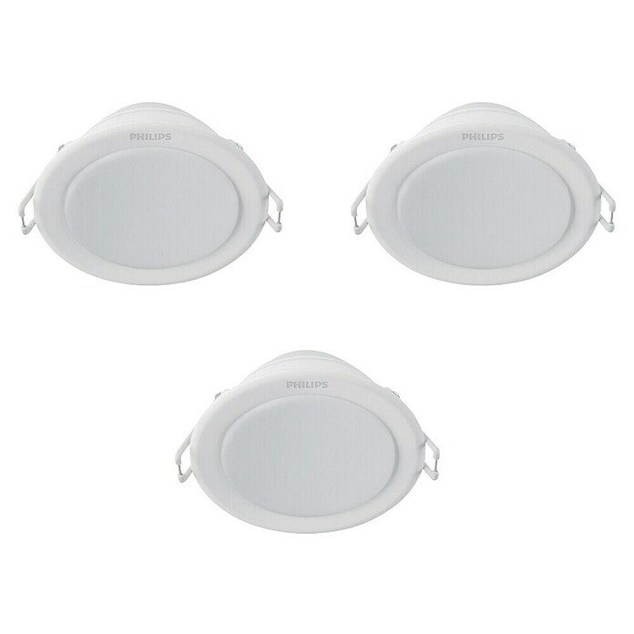 Philips Downlight LED empotrable redondo Meson (3 x 6 W, Color de luz: Blanco neutro, Ø x Al: 9,5 x 4,55 cm, No regulable)