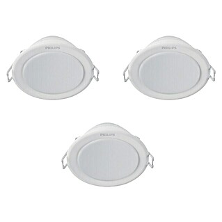 Philips Set de focos LED empotrables Meson (3 ud., 16,5 W, Ø x Al: 9 x 4,55 cm, Blanco neutro)