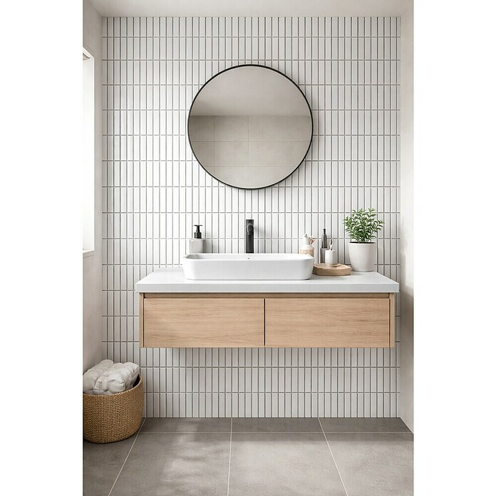 Malla mosaico Line (29,9 x 29,9 cm, White, Mate, 1 pzs.) | BAUHAUS