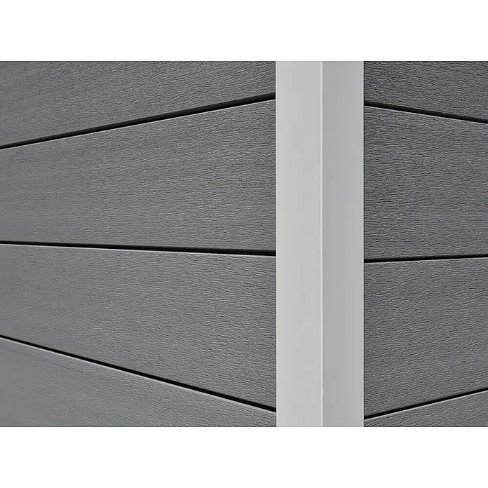 Fjordholz Gartenhaus Nexo White 11,28 m² - Außenmaß inkl. Dachüberstand (B x T): 428,5 x 328,5 cm, Aluminium, Grau / Weiß