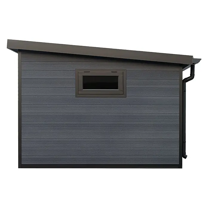 Fjordholz Gartenhaus Panorama 16,64 m² - Außenmaß inkl. Dachüberstand (B x T): 555 x 355 cm, Aluminium, Anthrazit/grau