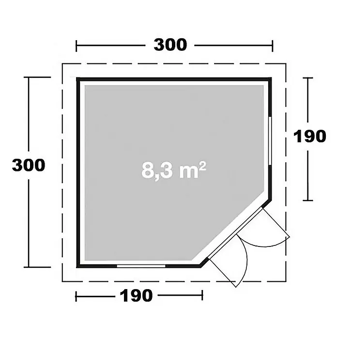 Fjordholz Gartenhaus Style Modern - Außenmaß inkl. Dachüberstand (B x T): 336 x 336 cm, Aluminium, Anthrazit/grau