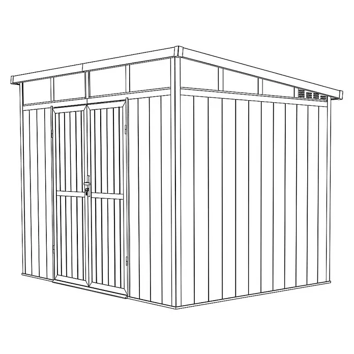Fjordholz Gartenhaus Skylight Pent 6,10 m² - Außenmaß inkl. Dachüberstand (B x T): 300 x 223 cm, Aluminium, Schwarz / Grau