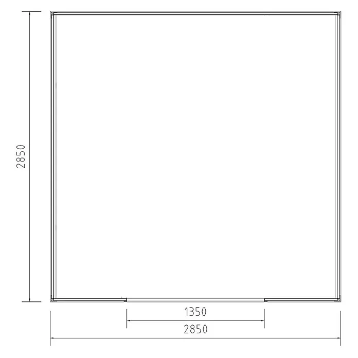 Fjordholz Gartenhaus Cubus 8,12 m² - Außenmaß inkl. Dachüberstand (B x T): 285 x 285 cm, Aluminium, Schwarz / Grau