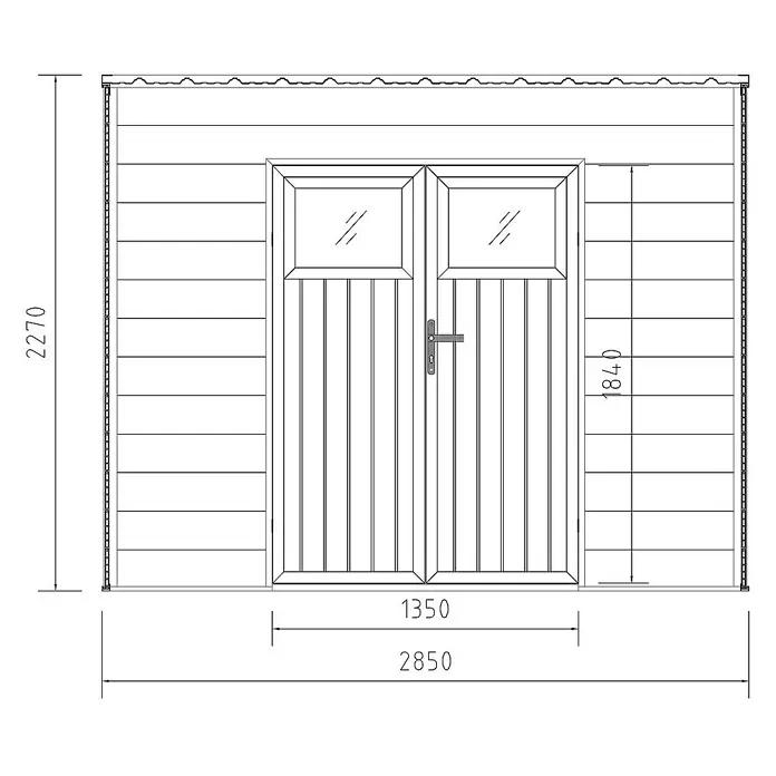 Fjordholz Gartenhaus Cubus 8,12 m² - Außenmaß inkl. Dachüberstand (B x T): 285 x 285 cm, Aluminium, Schwarz / Grau